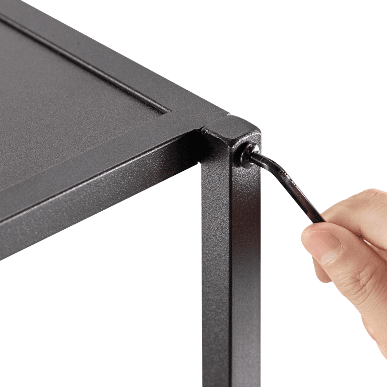 Zinus Dane 20” Black Frame Side Table, Red black wood grain