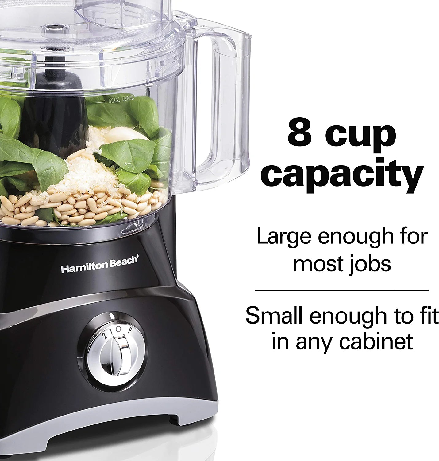 Food Processor & Vegetable Chopper for Slicing, Shredding, Mincing, and Puree, 8 Cup, Black