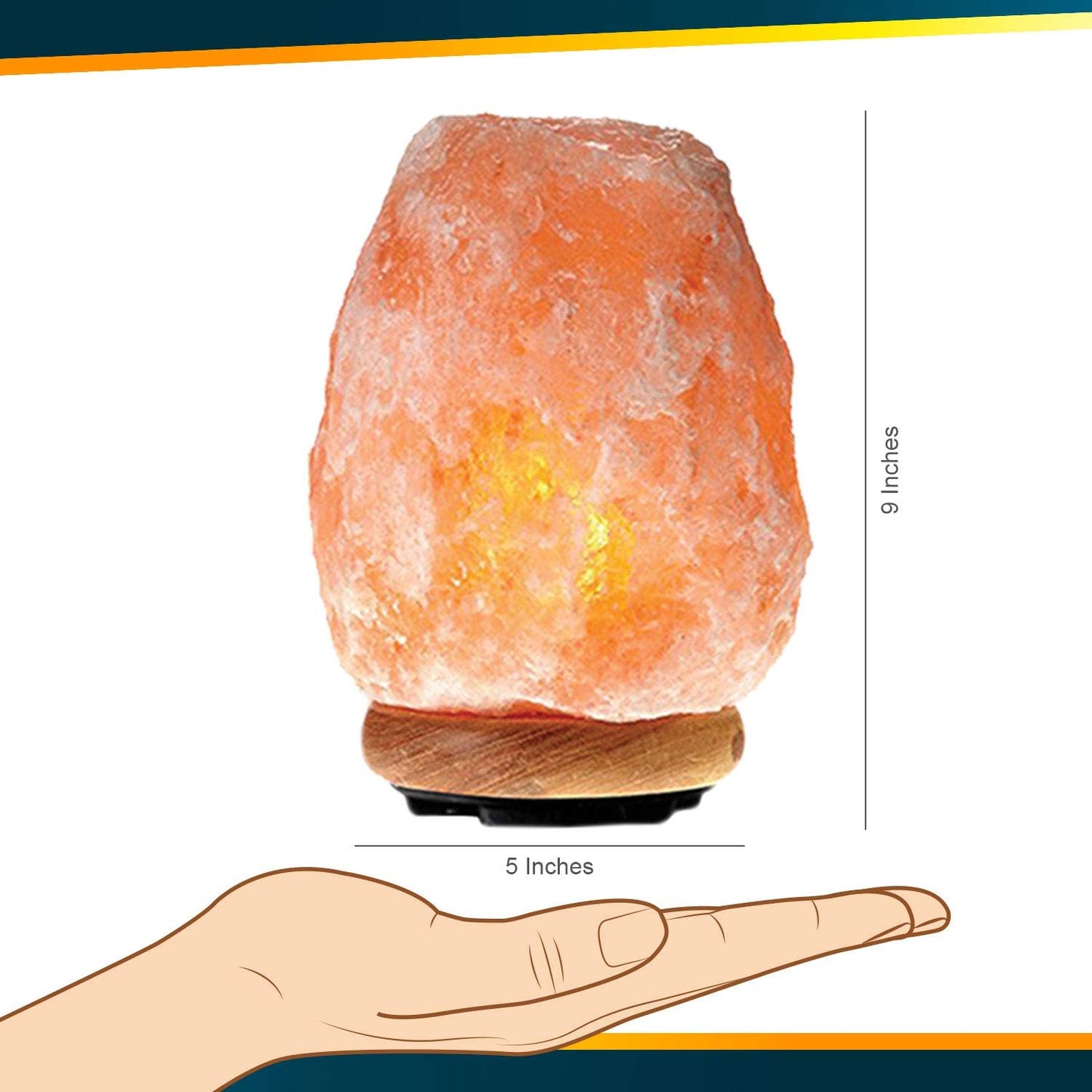 Himalayan Glow Salt Lamp with Dimmer Switch 5-7 Lbs