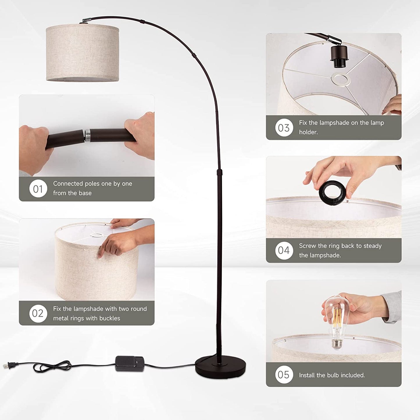 Arc Floor Lamp Fully Dimmable Modern