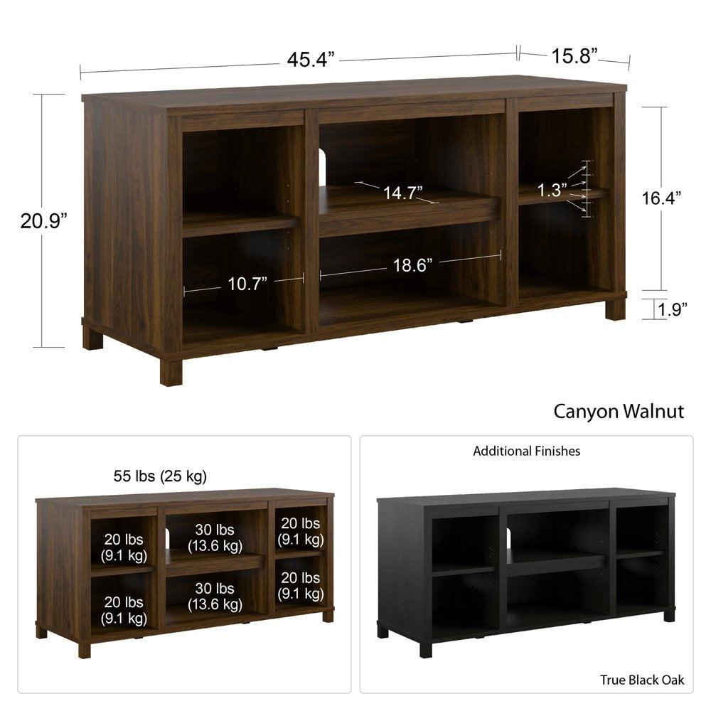 Mainstays Parsons TV Stand for Tvs up to 50", Black Oak