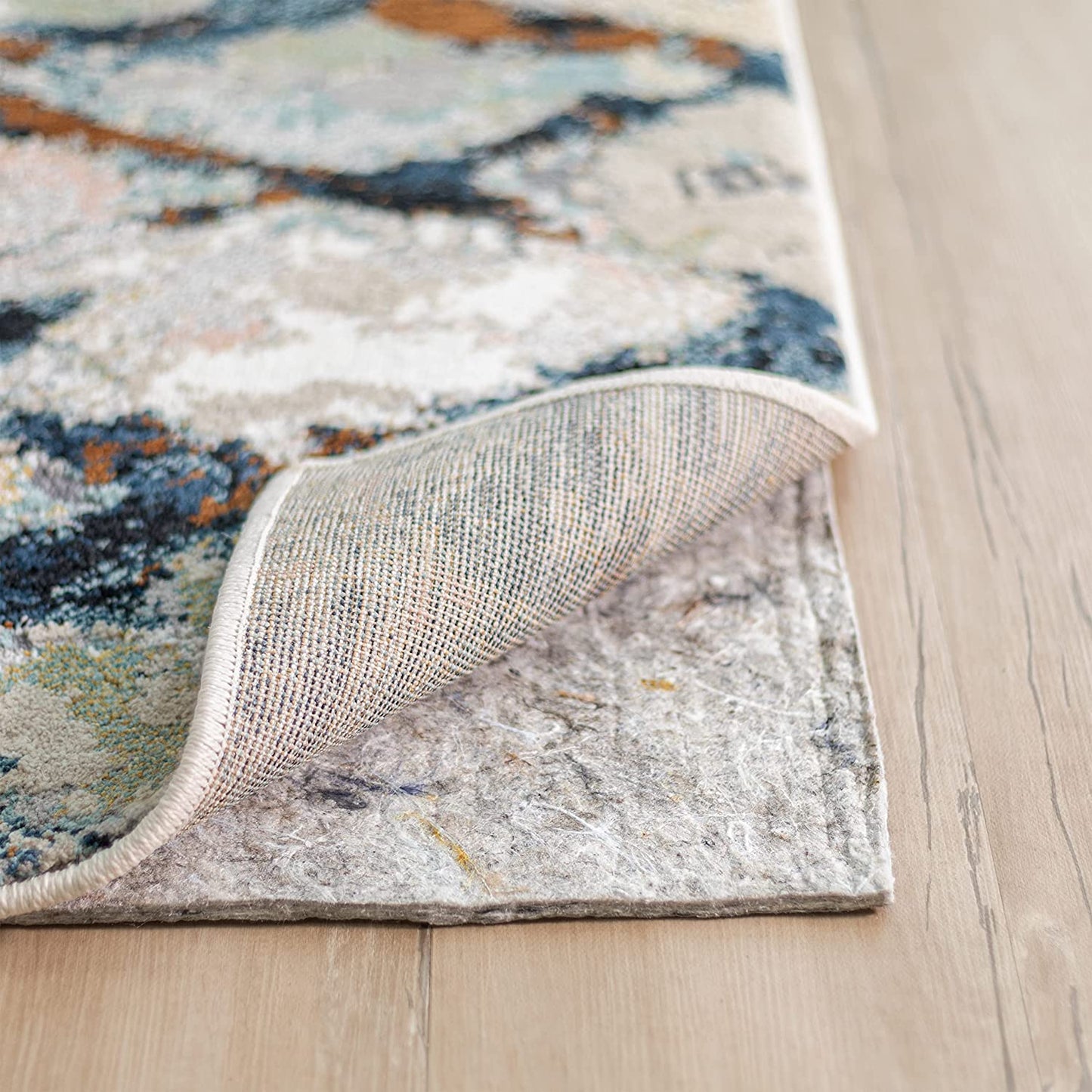 8' X 10' Non Slip Rug Pad Gripper 3/8 Thick Dual Surface Felt + Rubber Gripper - Safe for All Floors