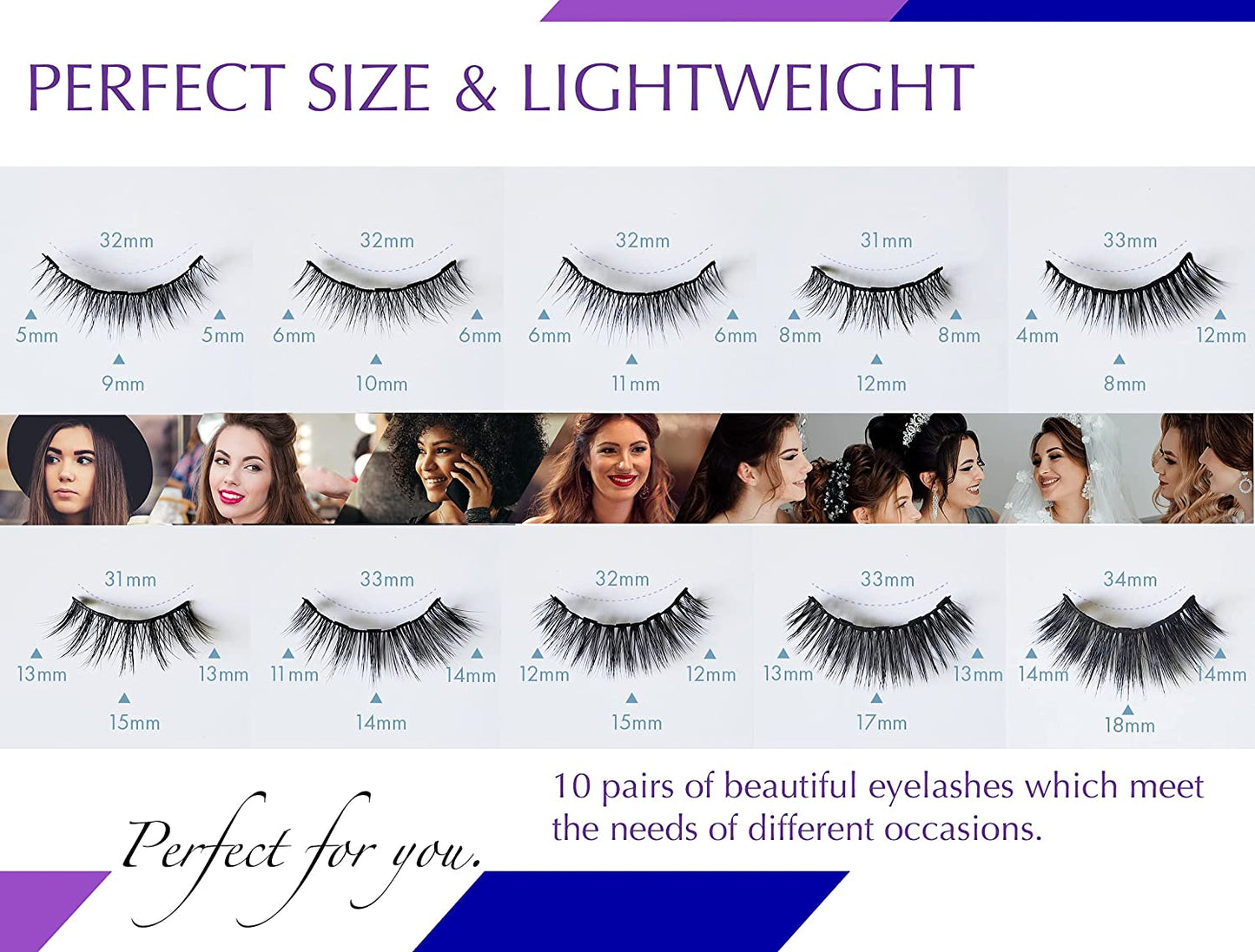 Updated 3D 6D Magnetic Eyelashes with Eyeliner Kit- 2 Tubes of Magnetic Eyeliner & 10 Pairs Magnetic Eyelashes Kit-With Natural Look & Reusable False Lashes -No Glue Need