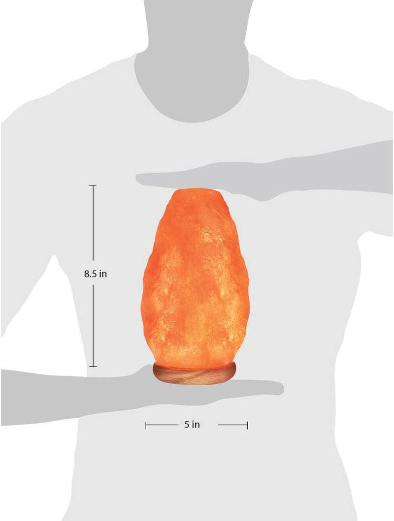 Himalayan Glow 1004 Crystal Himalayan Salt Lamp, Night Light Hand Crafted for Home Decor, 7-9 Inch, Orange/Amber