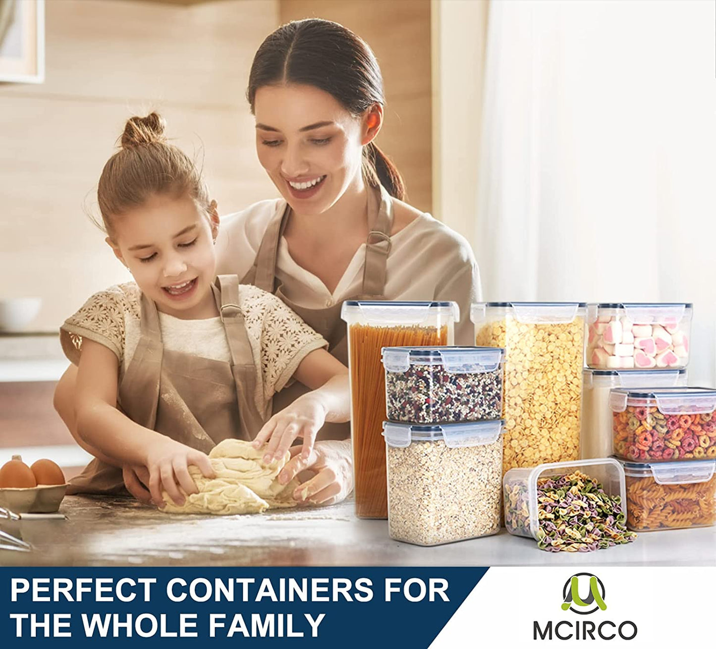 Airtight Food Storage Containers 36-Piece Set, Kitchen & Pantry Organization, BPA Free Plastic Storage Containers with Lids, for Cereal, Flour, Sugar, Baking Supplies, Labels & Measuring Cups