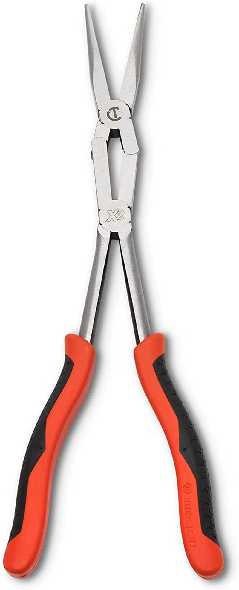 Crescent 2 Pc. X2 Straight and Bent Long Nose Dual Material Plier Set - PSX204C , Red