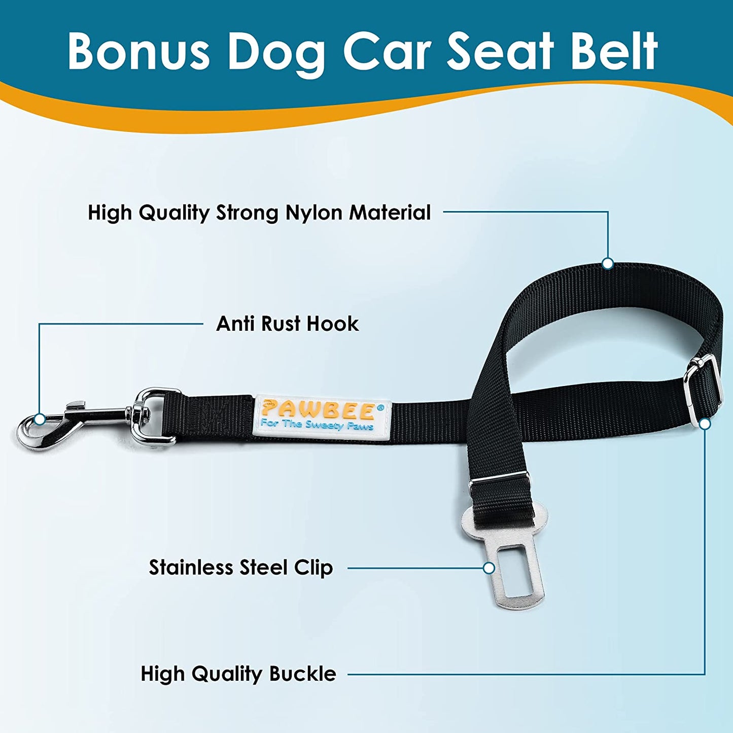 Dog Car Seat Cover – Premium Nonslip & Scratchproof Dog Seat Covers for Cars – Waterproof Car Seat Covers for Dogs with Bonus Car Seat Belt – SUV, Trucks & Car Hammock for Dogs with Mesh Window