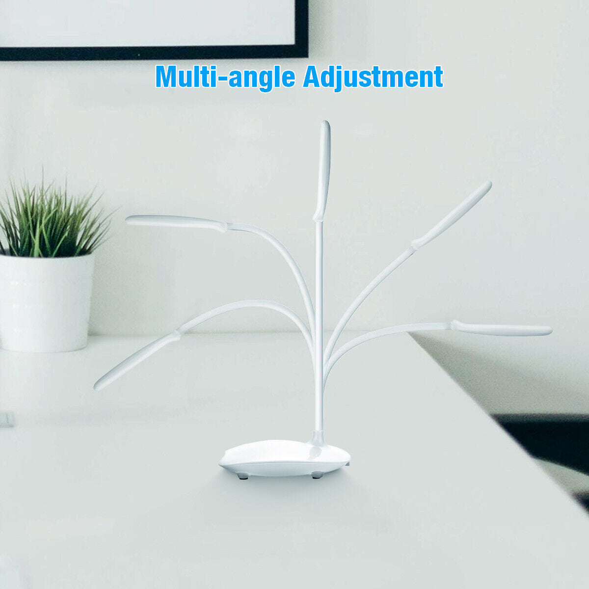 Dimmable LED Desk Light Touch Sensor Table Bedside Reading Lamp USB Rechargeable
