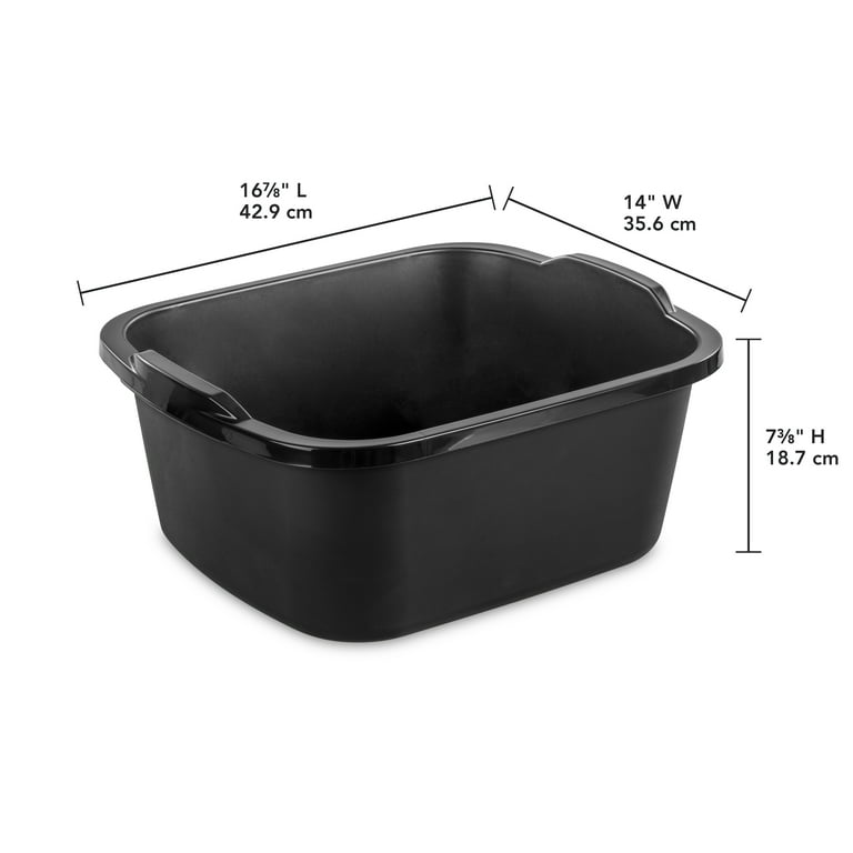 Sterilite 18 Qt. Dishpan Plastic, Black