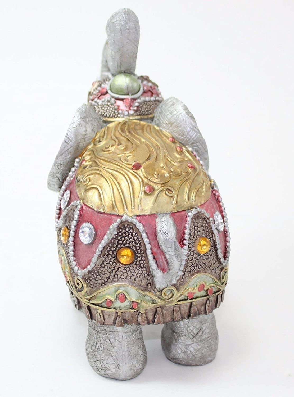 Feng Shui 4" Light Gray Elephant Figurine Wealth Lucky Figurine Gift & Home Decor