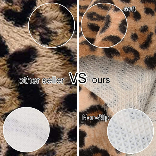 Leopard Rug Cheetah Print Rug Area Carpet Cute Western Decor Animal Skin Rugs for Living Room Bedroom Non-Slip 43.3" L X 29.5" W(3.6Ft X 2.4Ft)