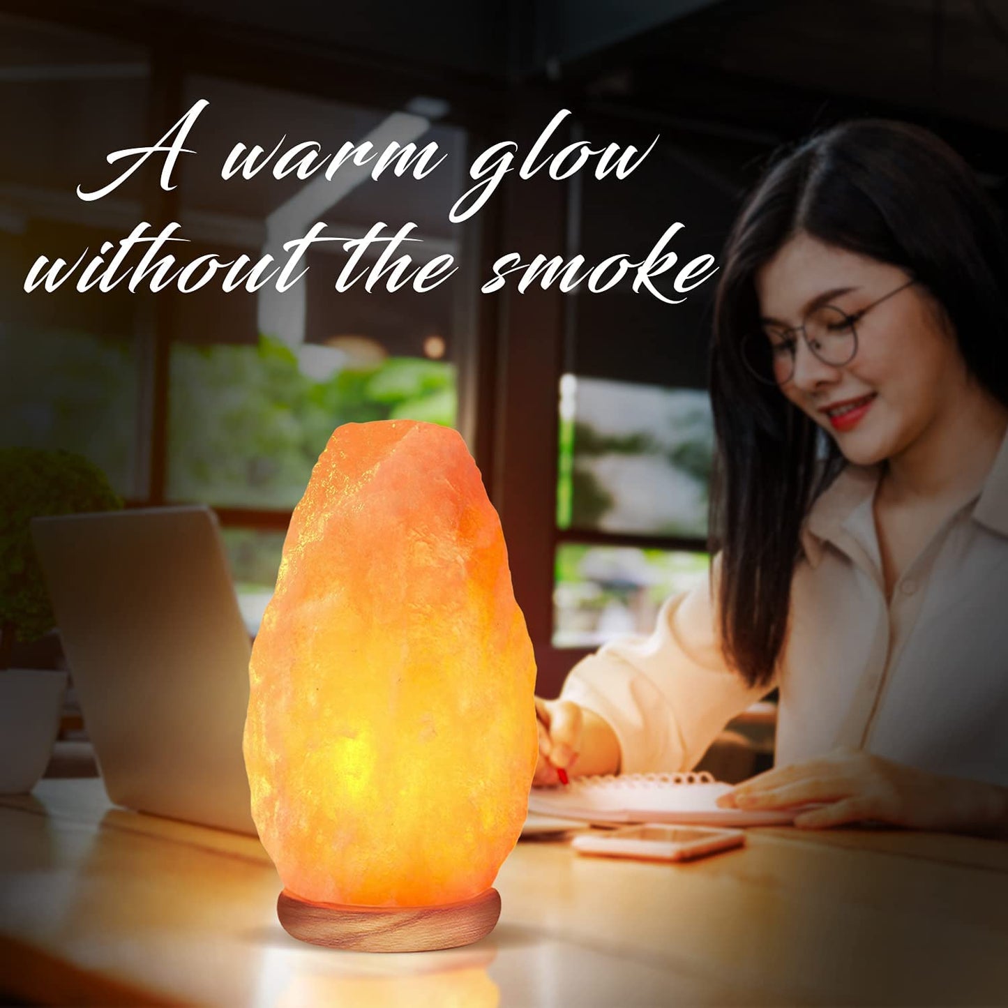 Himalayan Glow Salt Lamp with Dimmer Switch 5-7 Lbs