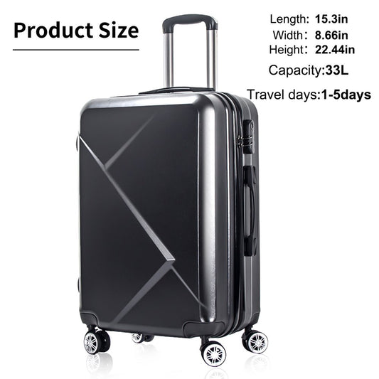 Carry-On 20" Hardside Luggage with Ergonomic Handles and Spinner Wheels, Black