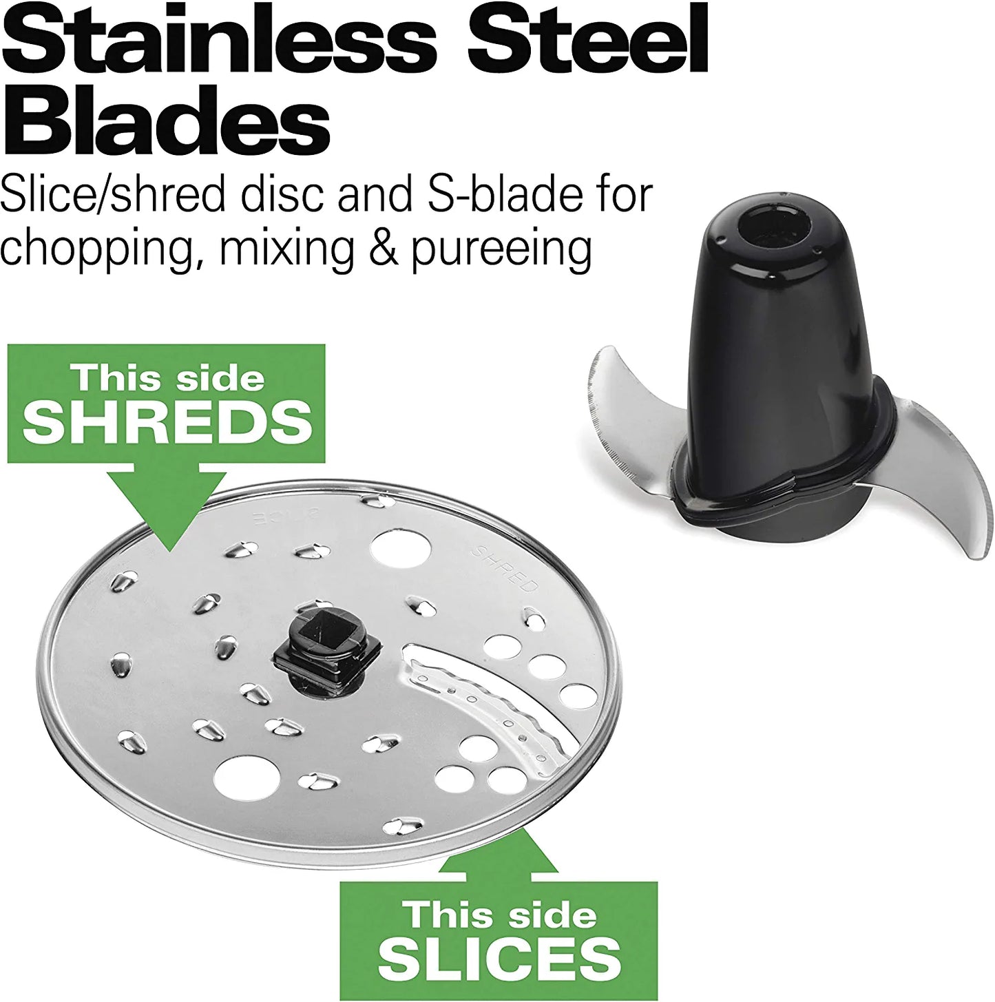 Food Processor & Vegetable Chopper for Slicing, Shredding, Mincing, and Puree, 8 Cup, Black