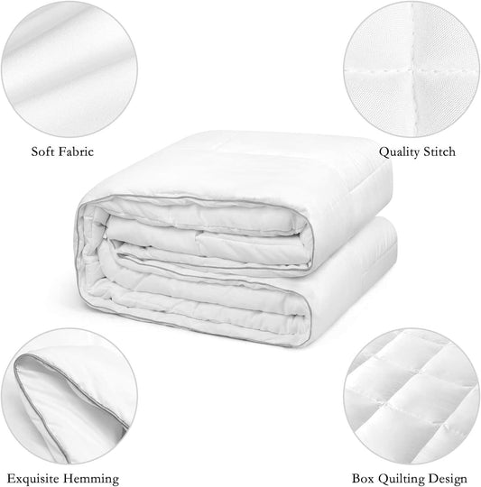Comforter Duvet Insert Queen Size,Plush White Comforter down Alternative Quilted Stand Alone Bedding Comforter Box Stitched, Machine Washable