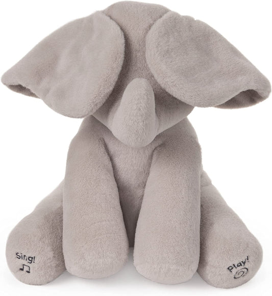 Baby Official Animated Flappy the Elephant Stuffed Animal Baby Toy Plush for Baby Boys and Girls, Gray, 12" (Song Styles May Vary)