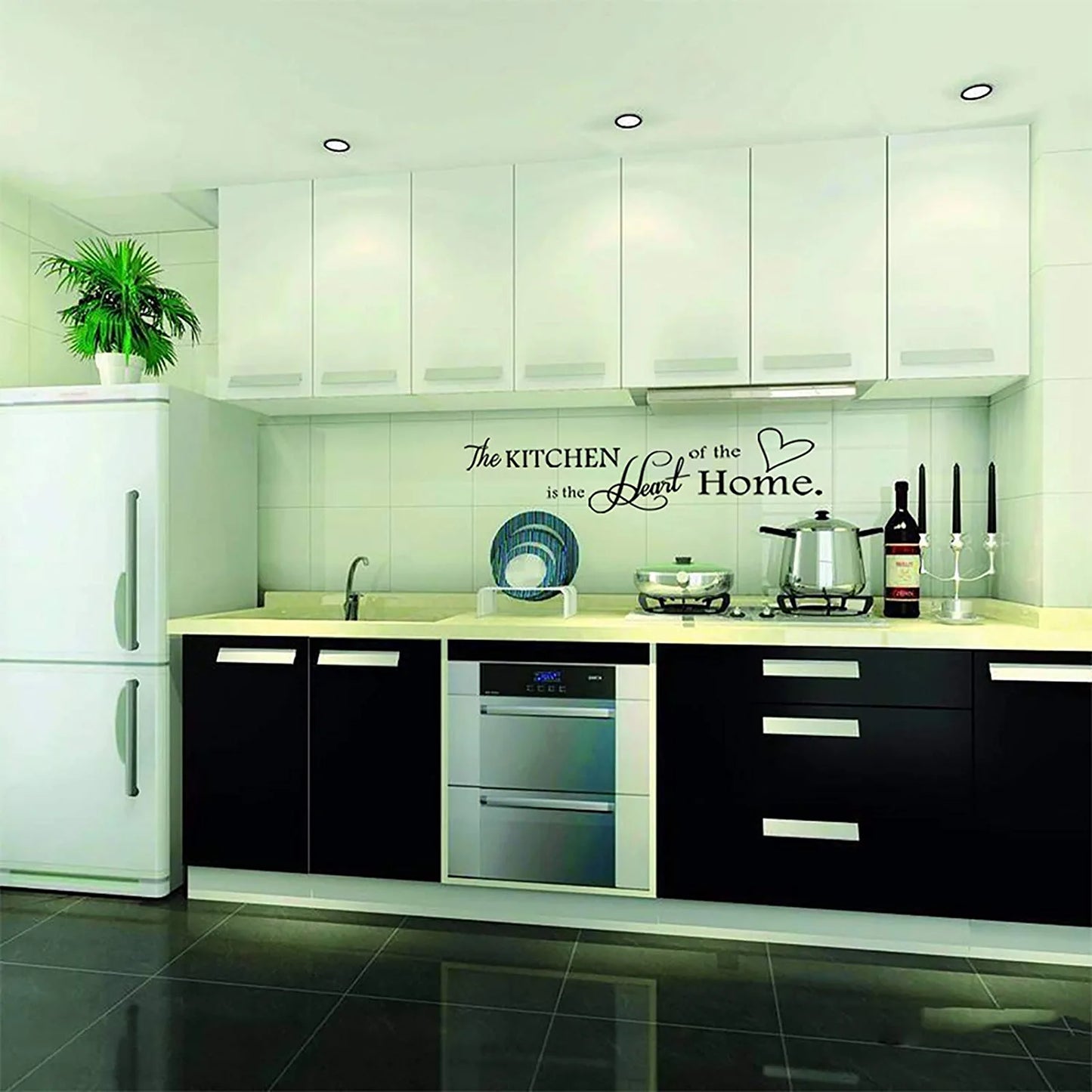 'The Kitchen' Quote Wall Stickers Kitchen & Dining Room Wall Decal Vinyl Home Décor (Size B)