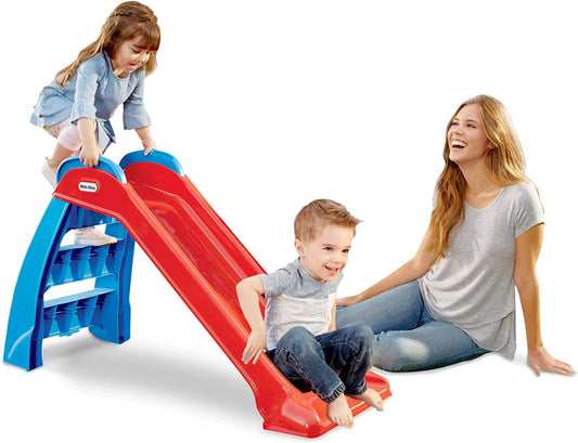 Little Tikes First Slide Toddler Slide, Easy Set up Playset for Indoor Outdoor Backyard, Easy to Store, Safe Toy for Toddler, Slip and Slide for Kids (Red/Blue), 39.00''L X 18.00''W X 23.00''H