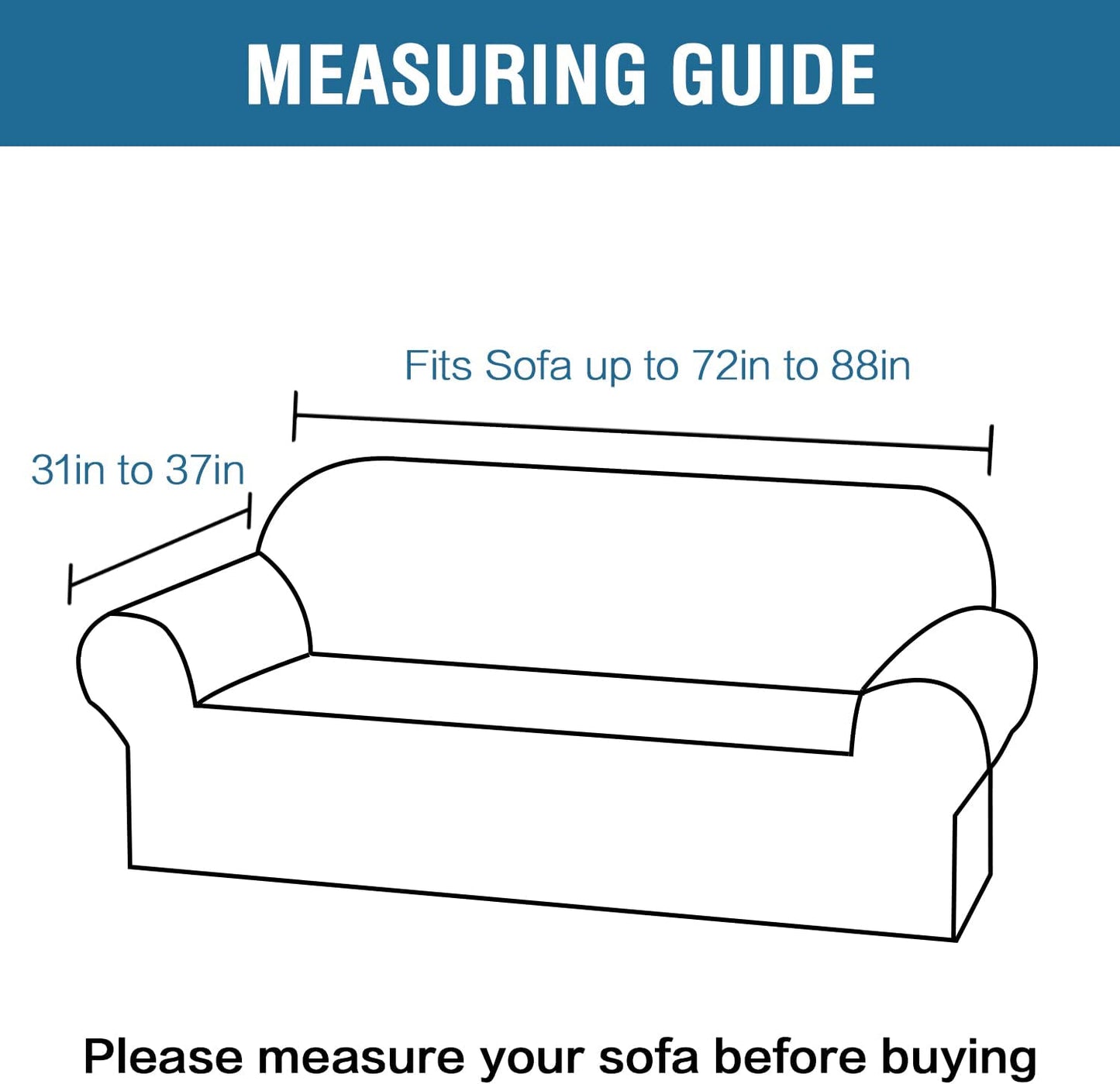 Stretch Sofa Covers for 3 Cushion Couch Covers Sofa Slipcovers for Living Room Feature Thick Checked Jacquard Fabric with Elastic Bottom, Sofa Large - Sand