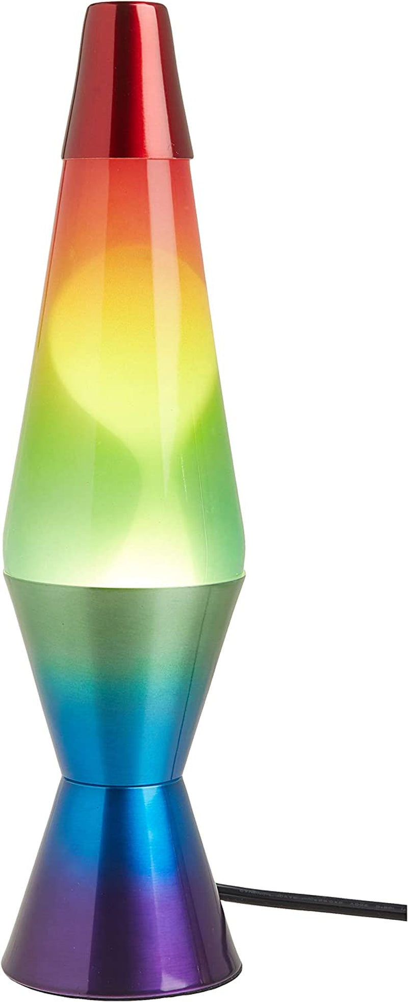 Lamp Lava 2179 14.5-Inch, with White Wax, Clear Liquid, Tri-Colored Globe, Hand Painted Base Rainbow