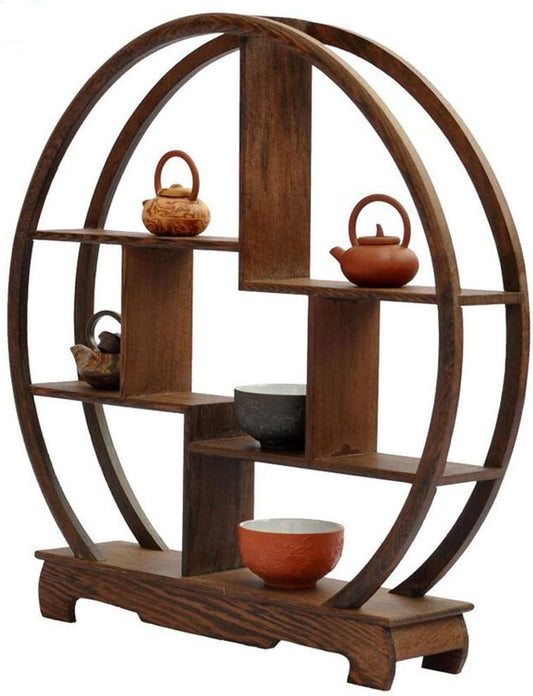 Chinese Wooden Rosewood Display Stand Decoration 11" Curio Cabinets Shelf (4)