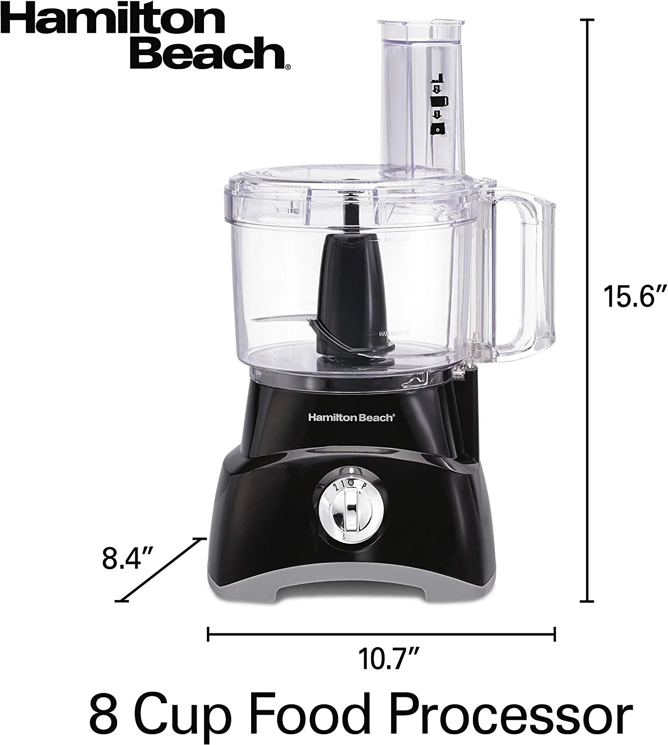 Food Processor & Vegetable Chopper for Slicing, Shredding, Mincing, and Puree, 8 Cup, Black