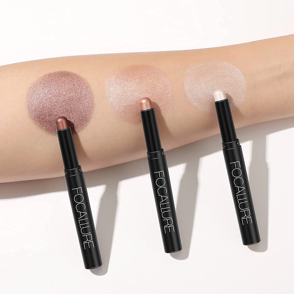 (3 Pcs 2 in 1 Eyeshadow and Eyeliner Pen, Waterproof Eye Shadow Pencil, Hypoallergenic Eyeshadow, Highlighter Eye Liner, Multi-Dimensional Eyes Look, FA38-11116-123