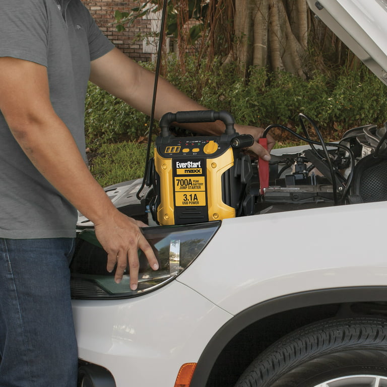 EverStart Maxx 700 Amp Jump Starter with Triple USB Charging Ports and Pivoting LED Work Light