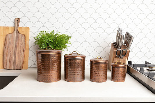 Canister (Set of 4), 4 Quart/2 Quart/1½ Quart/1 Quart, Antique Copper