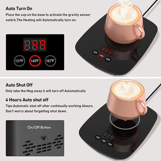 Coffee Mug Warmer for Desk with Heating Function 25 Watt Electric Beverage Warmer with Adjustable Temperature 131℉/ 55℃Or 167℉/ 75℃ (Without Mug)