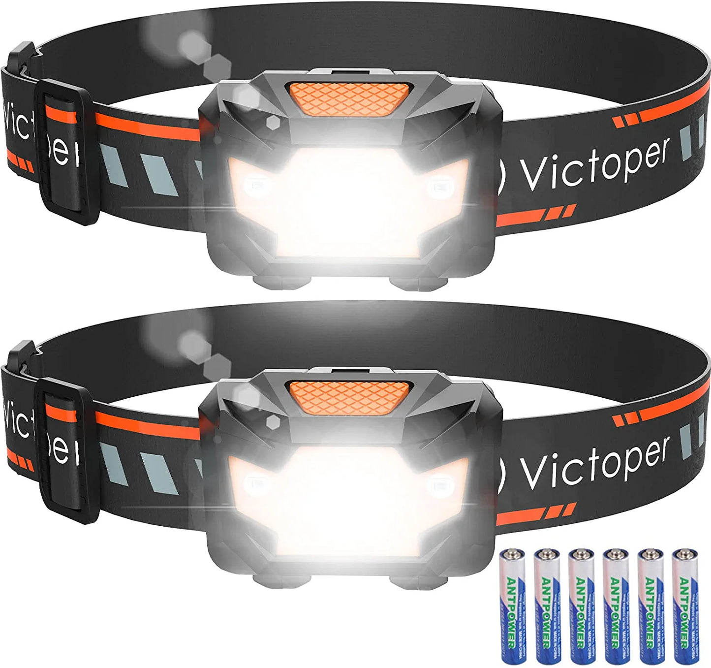 2 Pack LED Headlamp, 1100 Lumen Bright Lightweight Head Lamp with 4 Mode, IPX5 Waterproof Head Light with Red Light for Running Fishing Hiking Camping, Outdoor Head Flashlight for Adults Kids