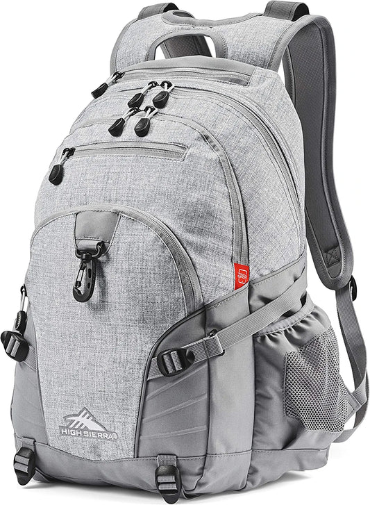 Loop-Backpack, School, Travel, or Work Bookbag with Tablet-Sleeve, Silver Heather, One Size
