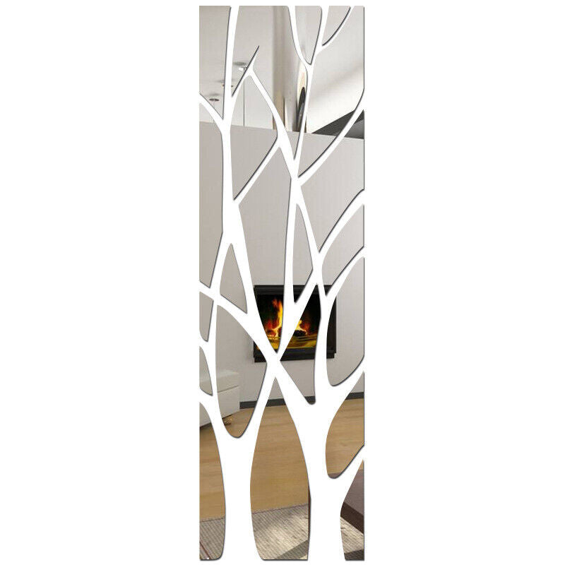 Modern Tree Mirror Decal Art Mural Wall Stickers Removable DIY Home Decorations