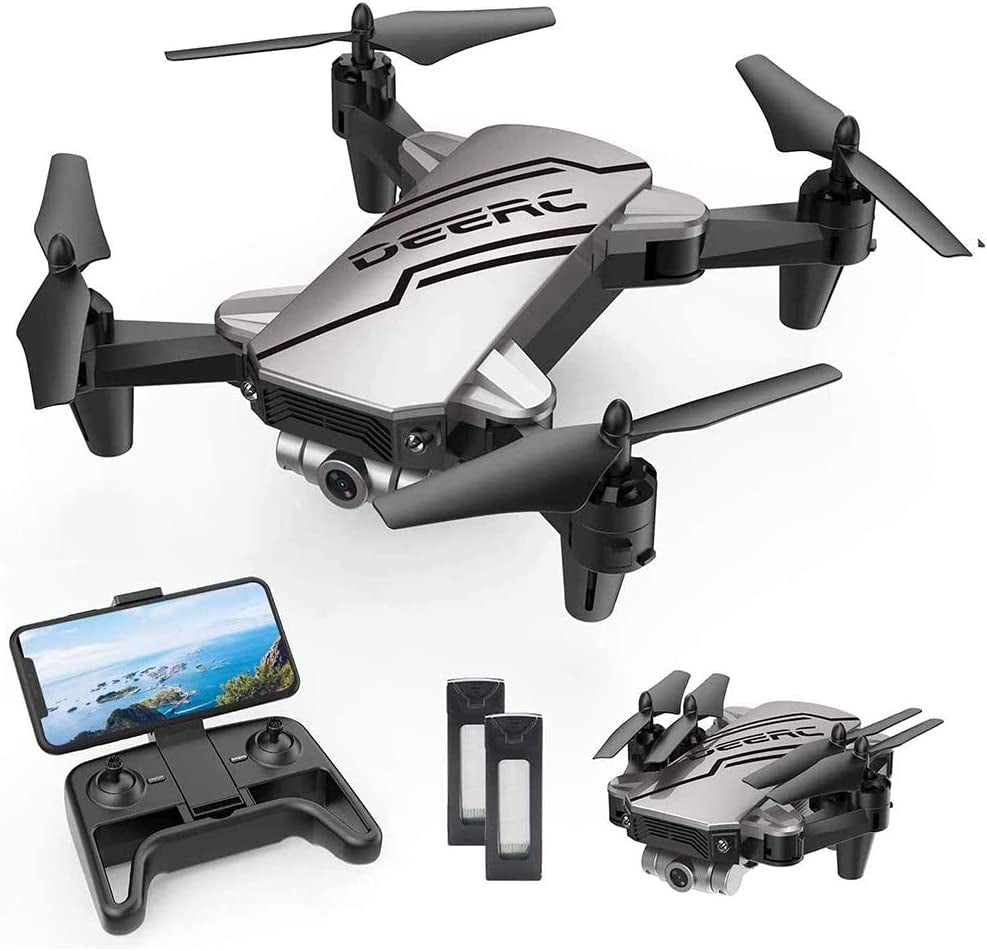 D20 Mini Drone for Kids with 720P HD FPV Camera Remote Control Toys Gifts for Boys Girls with Altitude Hold, Headless Mode, One Key Start Speed Adjustment, 3D Flips 2 Batteries, Silver