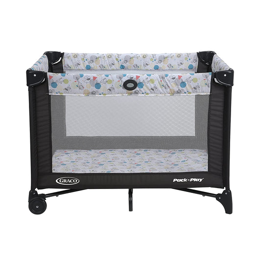 Pack and Play Portable Playard, Push Button Compact Fold, Carnival