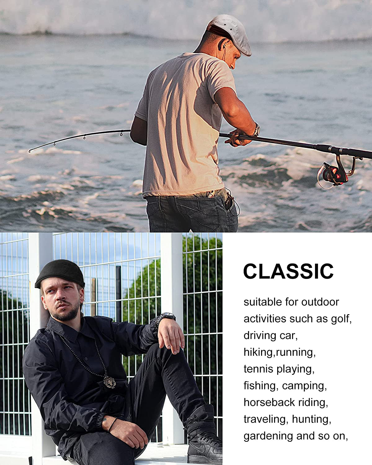 4 Pieces Newsboy Hats for Men Summer Cabbie Cap Newsboy Flat Capivy Cap Newsboy Hunting Hat for Men