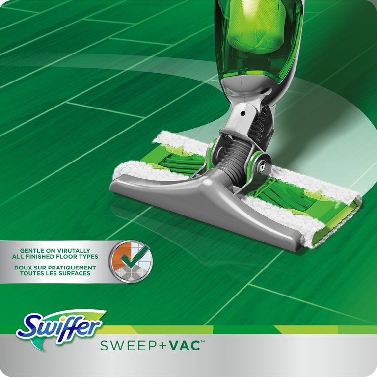 Swiffer Sweep + VAC Cordless Vacuum Kit (1 Rechargeable Vacuum Sweeper, 8 Dry Cloths, 1 Replaceable Filter, 1 Battery Charger)