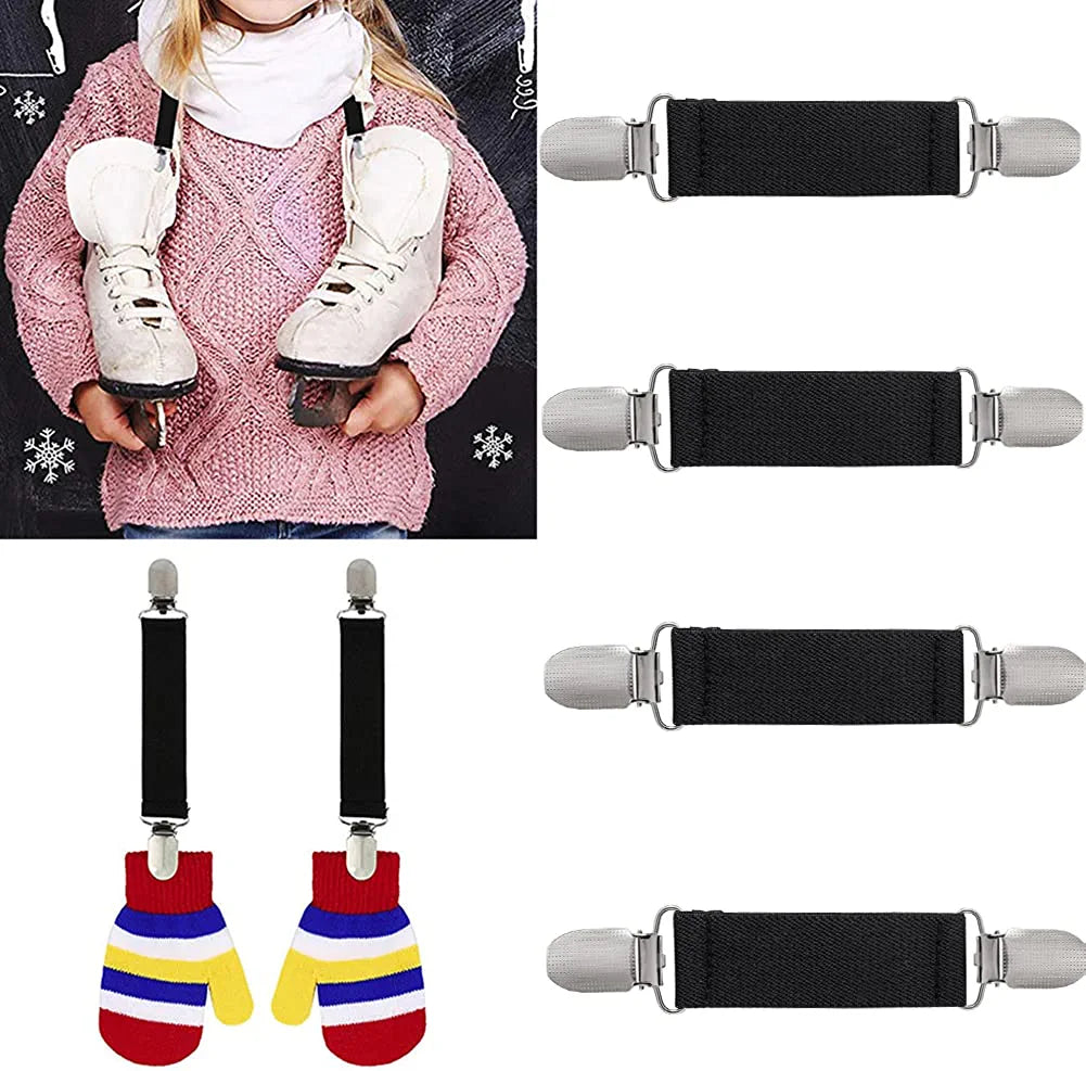 Winter Mitten Clips Elastic Stainless Steel Gloves Clips for Toddler Kids Adults Dress Cinch Sweater Cardigan Shawl Clip