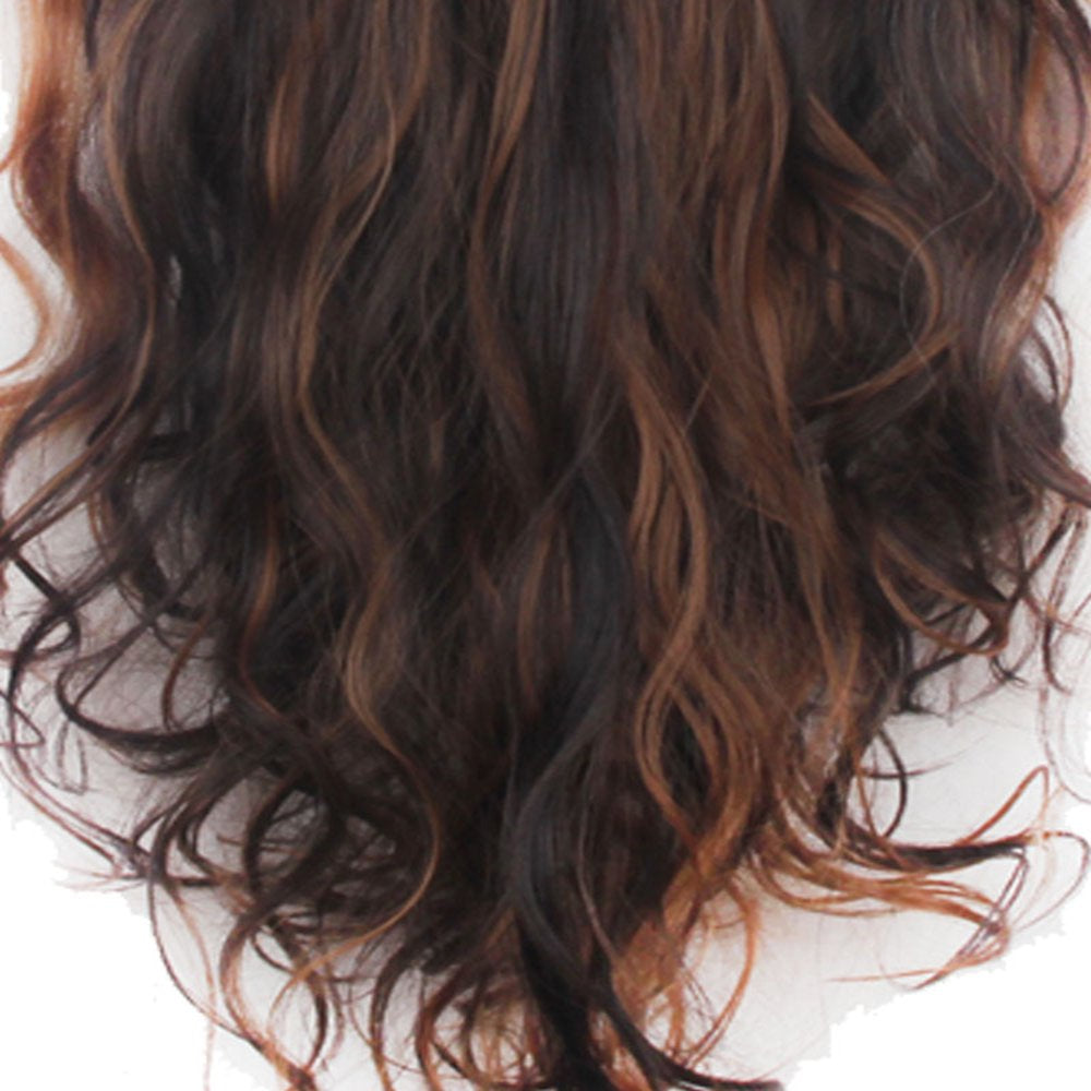 17"-24" Curly Clip in Synthetic Hair Extensions, Style T8-C, Full Head 8 Pieces 18 Clips, 140G-145G