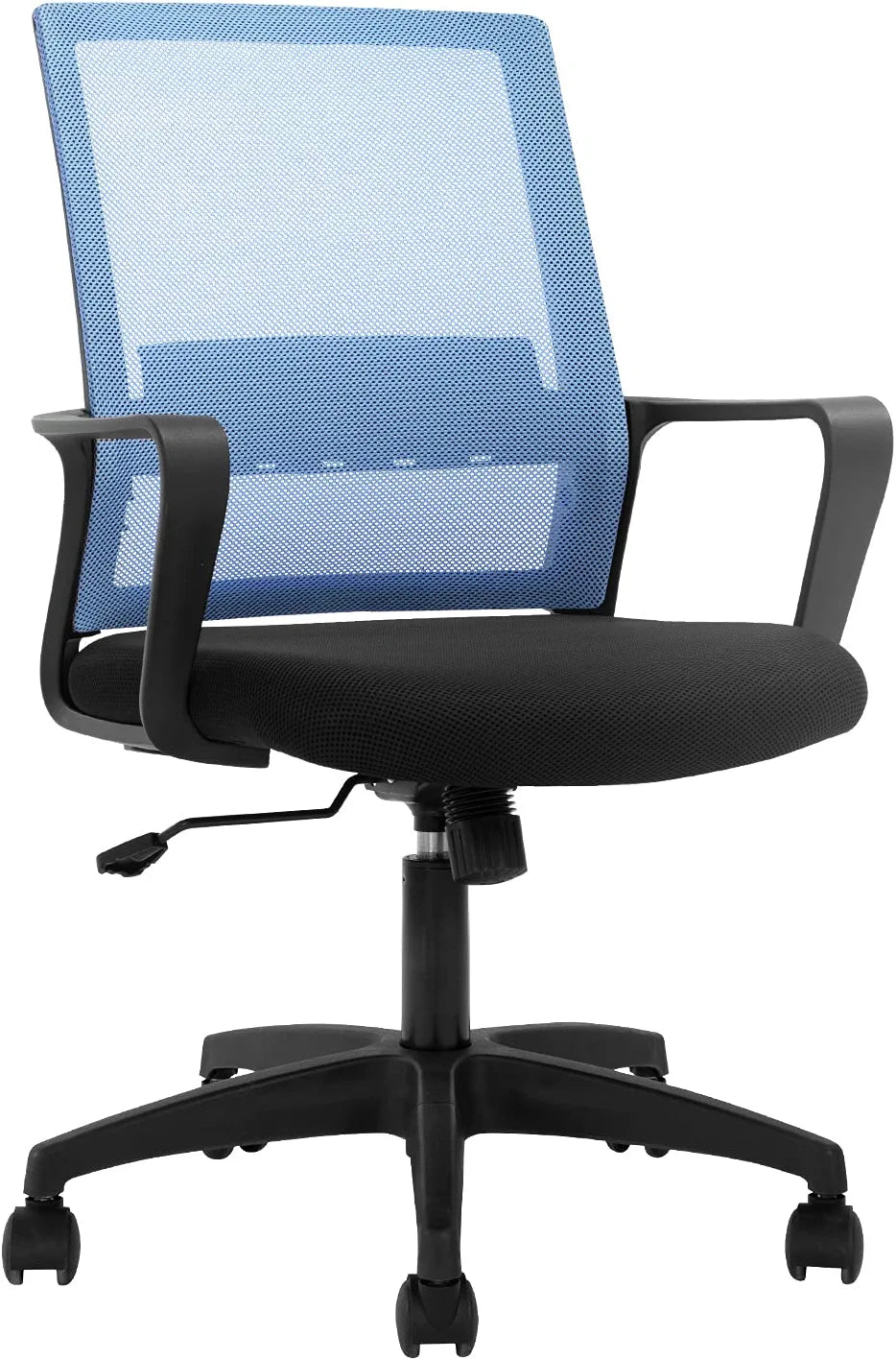 Office Chair Ergonomic Desk Task Chair Mesh Computer Chair Mid-Back Mesh Home Office Swivel Chair Modern Executive Chair with Wheels Armrests Lumbar Support (Blue)