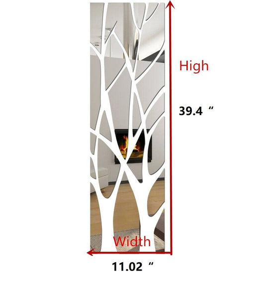 Modern Tree Mirror Decal Art Mural Wall Stickers Removable DIY Home Decorations