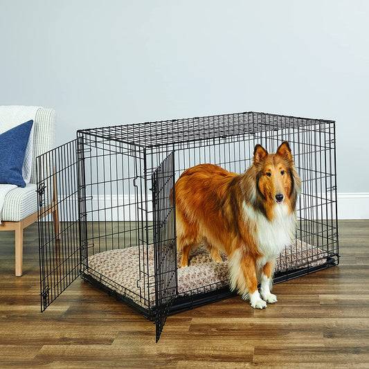 Newly Enhanced Single & Double Door New World Dog Crate, Includes Leak-Proof Pan, Floor Protecting Feet, & New Patented Features