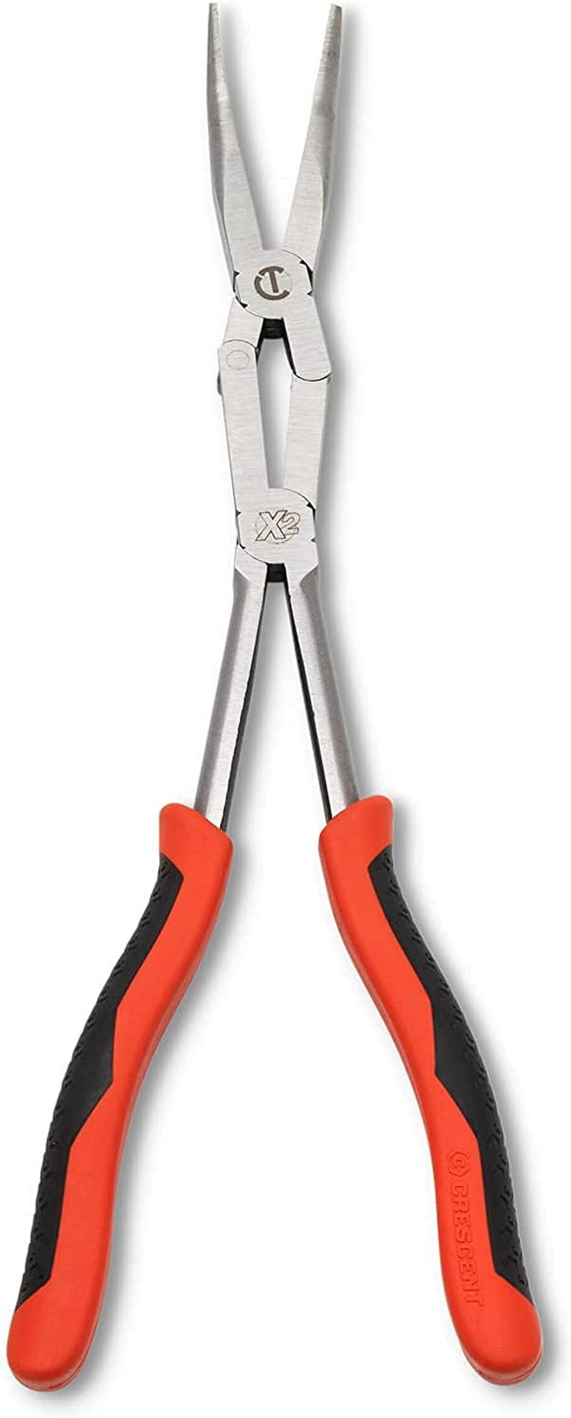 Crescent 2 Pc. X2 Straight and Bent Long Nose Dual Material Plier Set - PSX204C , Red
