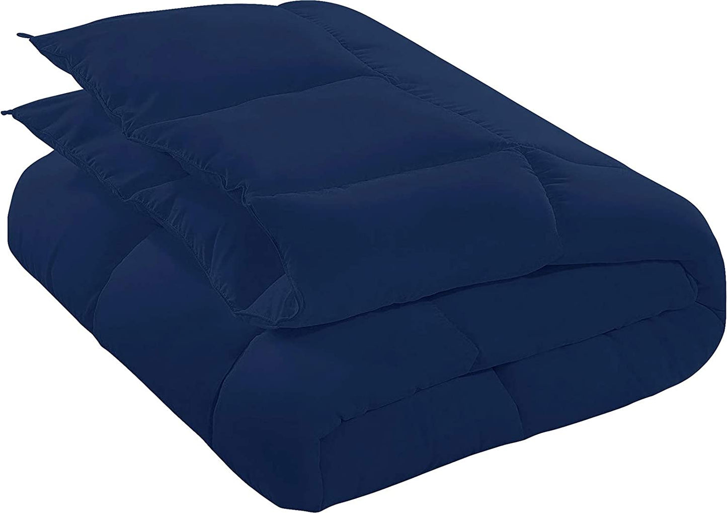 All Season 250 GSM Comforter - Soft down Alternative Comforter - Plush Siliconized Fiberfill Duvet Insert - Box Stitched (Twin/Twin XL, Navy)