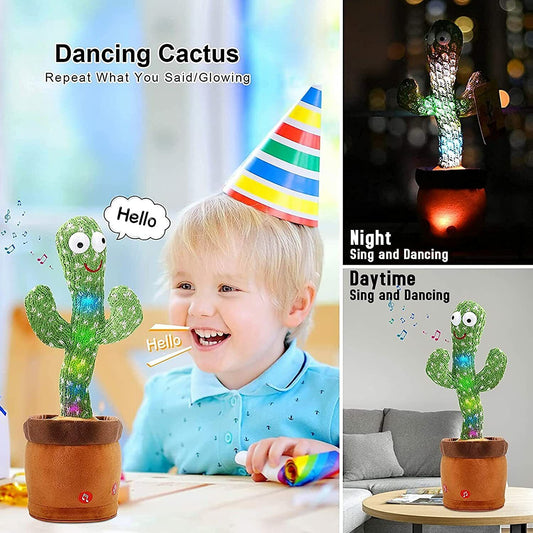 Singing Cactus Plush Toy Glow Dancing Electronic Recording Funny Song Fun Toy US