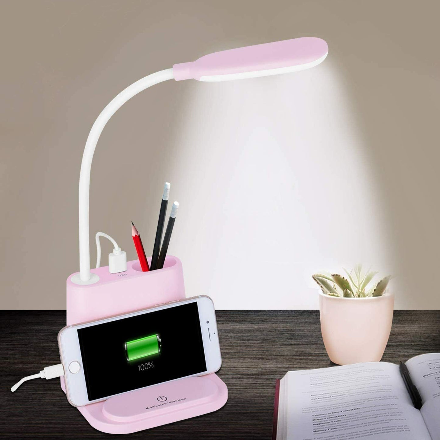 LED Desk Light Rechargeable Bedside Reading Lamp Dimmable Table Touch Control US