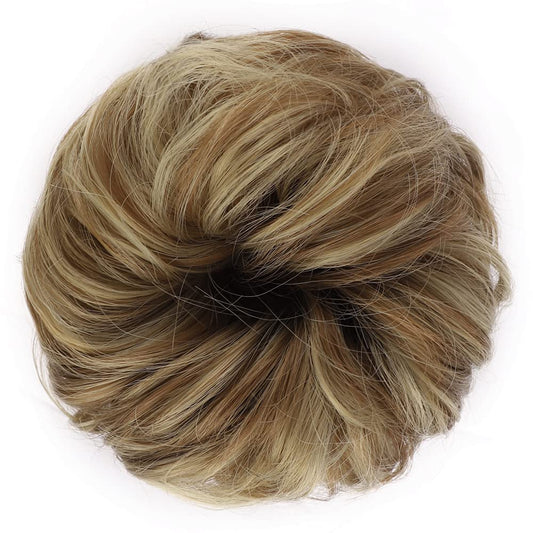 1PCS Messy Hair Bun Hair Scrunchies Extension Curly Wavy Messy Synthetic Chignon for Women Updo Hairpiece
