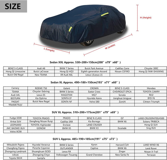 SAKAKI SAKAKI Car Cover Waterproof All Weather UV Protection Outdoor Full Car Cover Universal Fit for SUV up to 201" Black