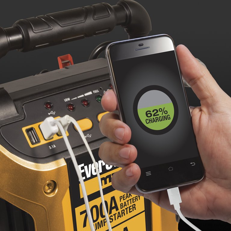 EverStart Maxx 700 Amp Jump Starter with Triple USB Charging Ports and Pivoting LED Work Light