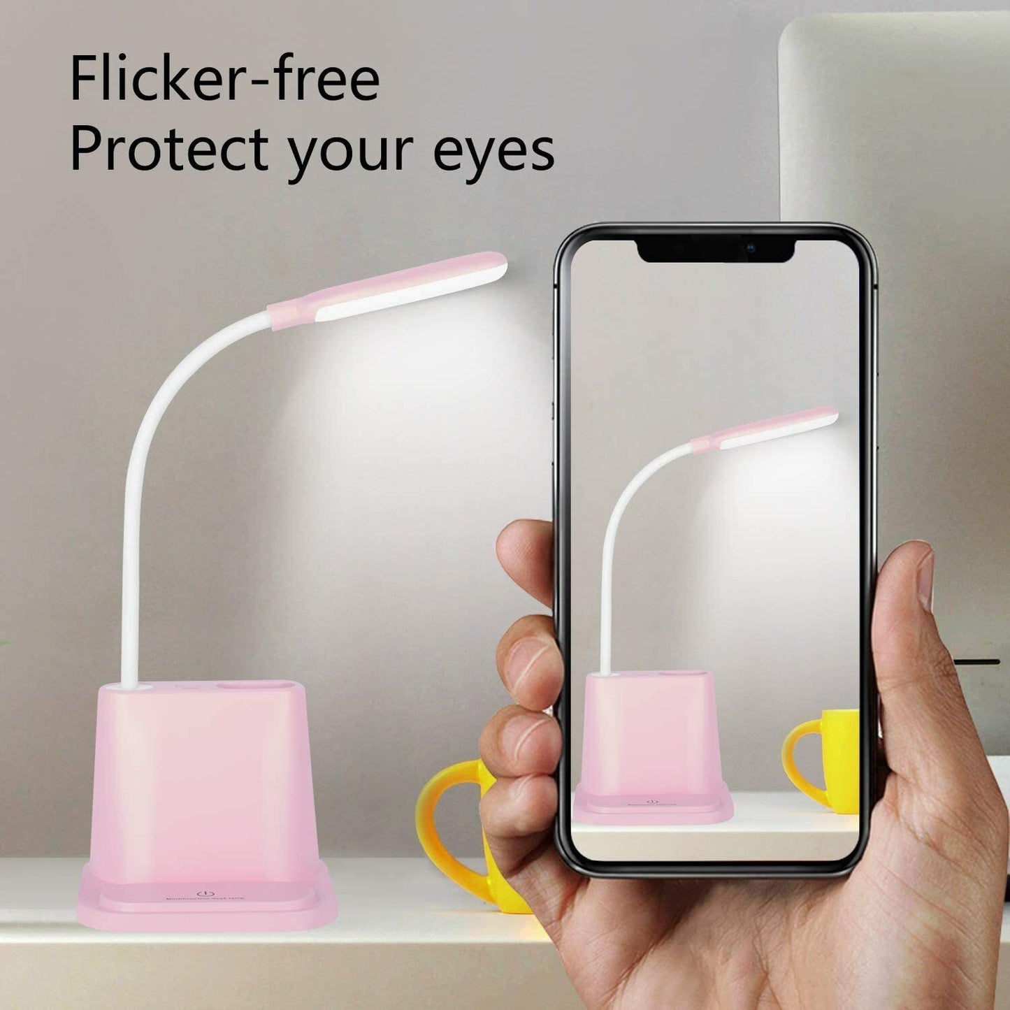 LED Desk Light Rechargeable Bedside Reading Lamp Dimmable Table Touch Control US